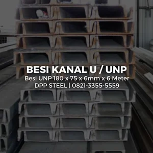 Besi Kanal UNP 180 x 75 x 6mm x 6 Meter