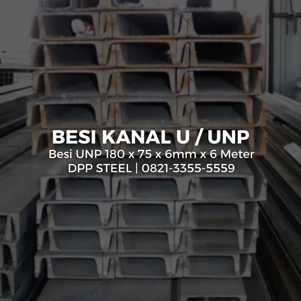 Besi Kanal UNP 180 x 75 x 6mm x 6 Meter