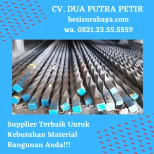 Besi Square Bar Besi Nako Ulir 10.2mm x 10.2mm x 3.7M