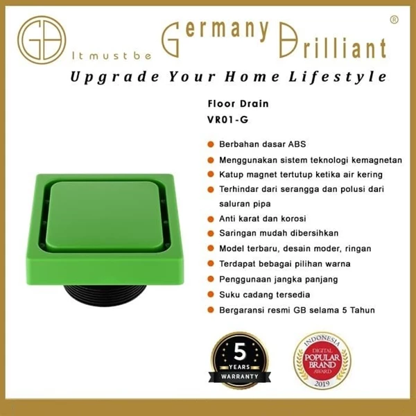 Germany Brilliant Floor Drain Saringan Air Warna-Warni VR01-G