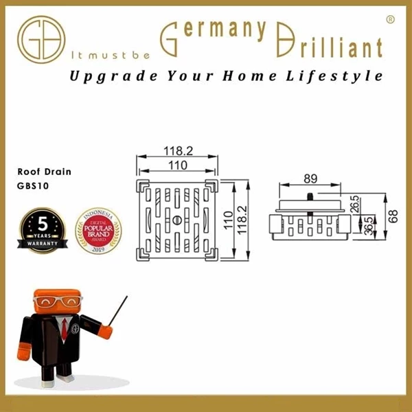 Germany Brilliant Roof Drain GBS10