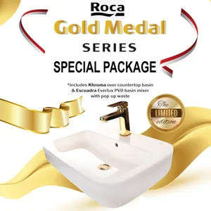 Premium Wastafel Roca Set Gold Series Limited Edition Wash Basin 2