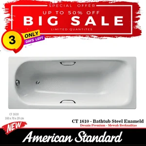 American Standard  Bathtub spa160 cm with hand grips steel enameld