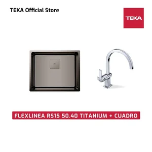 Teka Sink Flexlinea RS15 50 40 PVD Titanium Paket Cuadro Mixer Tap