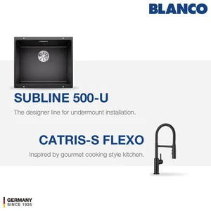 Paket BLANCO Subline 500-U + BLANCO Catris-S Flexo Black Matt - Alumetallic