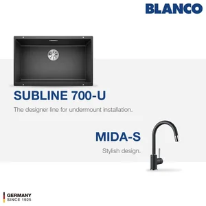 Paket BLANCO Subline 700-U + BLANCO Mida-S Silgranit - Black