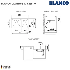 Paket Bundle: BLANCO Quatrus 435/285-IU Paket 1
