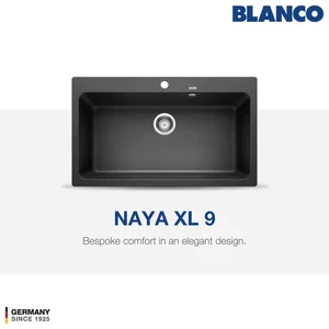 BLANCO Naya XL 9 Silgranit Kitchen Sink - Hitam