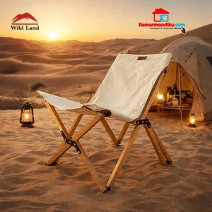Wild Land Kursi Camping Bambu Kanvas atau Camping Furniture Portabel Outdoor