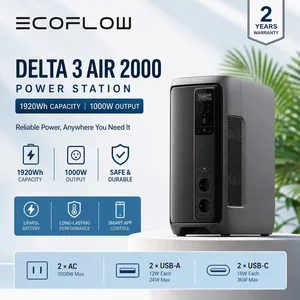 EcoFlow Power Station Delta 3 Air 2000 1920Wh 1000W cocok untuk camping Outdoor atau Indoor