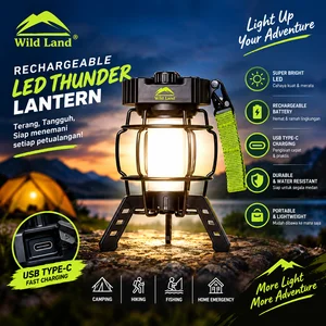 Wild Land Lampu Portable Rechargeable Led Thunder Lantern cocok untuk Kemah dan Kegiatan Outdoor