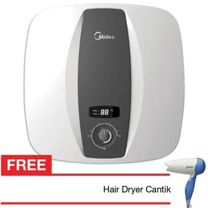 pemanas air water heater Midea D30-08 VA1 kapasitas 30 liter ada remote control + bonus hair dryer cantik selama stock ada