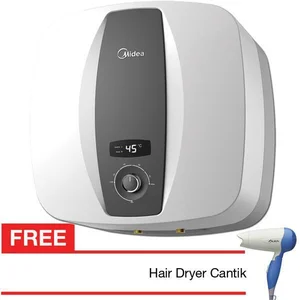 pemanas air water heater Midea D30-08 VA1 kapasitas 30 liter ada remote control + bonus hair dryer cantik selama stock ada