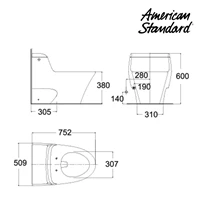 Toilet American Standard (One Piece Toilet Model IDS Dynamic tipe HA18YNC10-A)