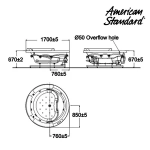 Bak Mandi American Standard IDS Round Wellness Drop In Tub