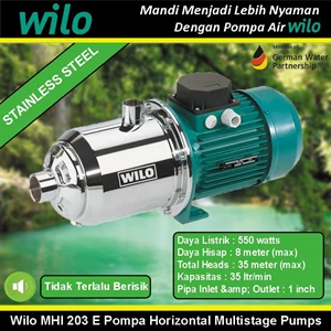 Wilo water pump type MHI203E Horizontal Multistage Stainless Steel Pumps