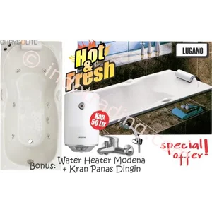  Paket Perlengkapan Kamar Mandi Bathtub Lugano Dan Pemanas Air