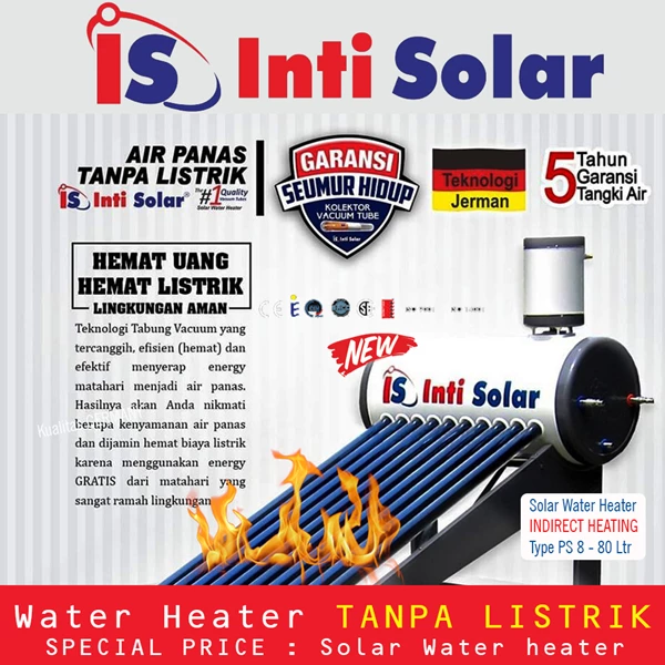 Intisolar pemanas air tenaga surya solar water heater 80 liter