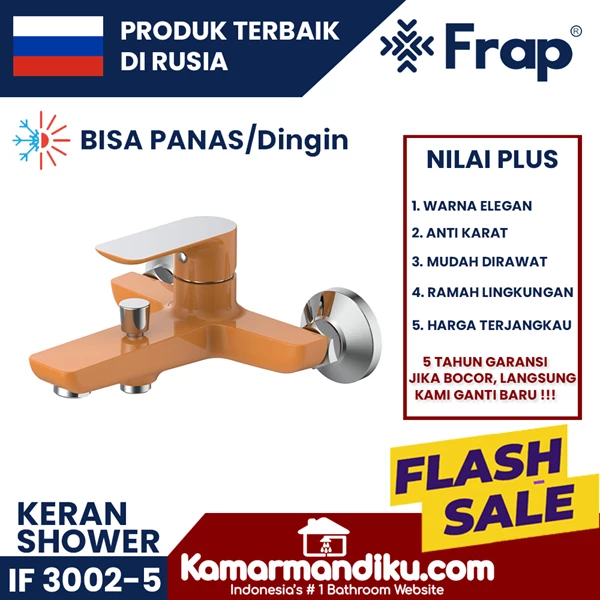 FRAP Kran Shower Mixer PANAS DINGIN IF 3002-5 ORANGE garansi 5 tahun