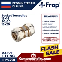 Frap Valve kuningan / Brass 16x16 IFm.201 Equal Socket untuk pipa air