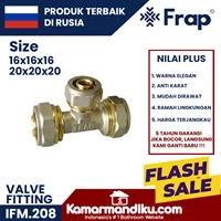 Frap Valve Kuningan /Brass IFm.208 EQUAL TEE 16x16x16 untuk pipa air tusen klep