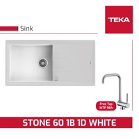 Teka Tegranite Stone 60 1B 1D Sink Kitchen sink putih Free Keran