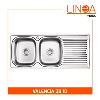 Linea Sink Valencia 2B 1D Kitchen sink Topmount