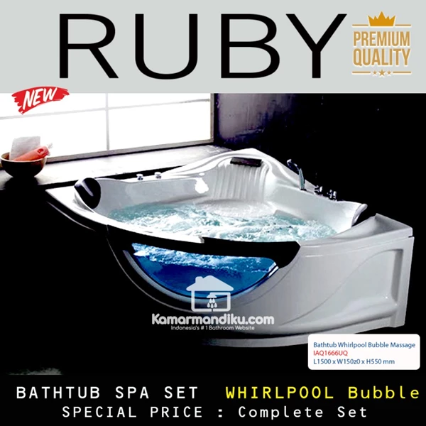 Bathtub Sudut corner Ruby Spa Castelli 150 cm acrylic Body Only