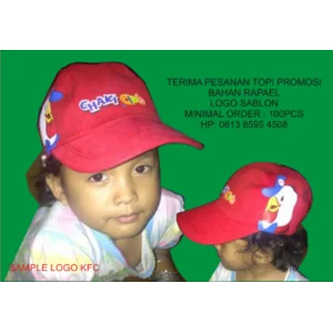 TOPI PROMOSI BAHAN RAPHEL MERAH KFC