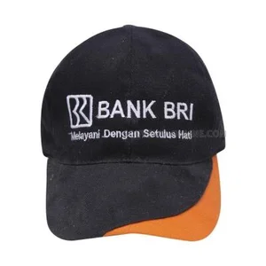 TOPI PROMOSI BAHAN RAPEL LOGO BORDIR BRI 