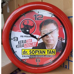  Promotional Wall Clock for Red PDIP Ring Party Candidates 30 cm