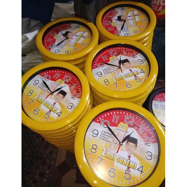 Jam Dinding Warna Kuning Partai Golkar 30 cm 