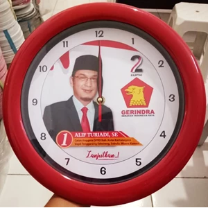Jam Promosi Partai Gerindra Merah 30 cm 