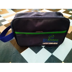 pouch logo bordir custome warna hitam