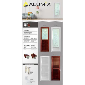 Pintu Aluminium Alumix Putih Coklat