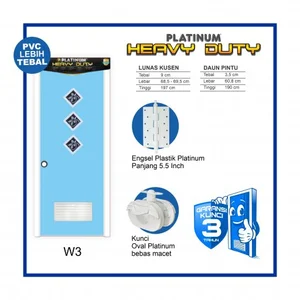Pintu kamar mandi PVC Platinum Heavy Duty