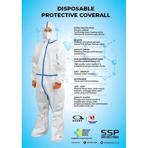 DIPOSABLE PROTECTIVE COVERALL MERK OSONE PAKAIAN SAFETY