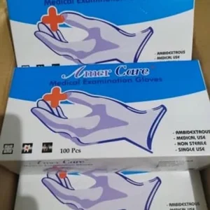 SARUNG TANGAN LATEX SIZE M S dan L MERK AMER CARE ISI 100 PCS/ BOX