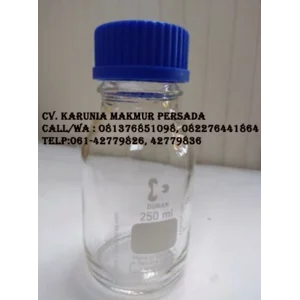 Botol Kaca Lab Sample Cap 250 ml Laboratory Bottle Clear Screw DURAN