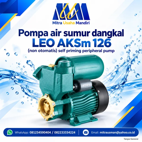 Pompa air sumur dangkal LEO AKSm 126 (non otomatis) self priming peripheral pump