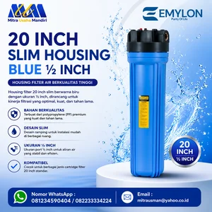 20 Inch Slim Housing Blue ½ Inch – Housing Filter (Tabung RO) Serbaguna untuk Air Bersih