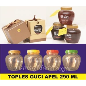 Honey Bottle Size 290ml PET Plastic Jar Jar Model Cover Round Colorful Apples