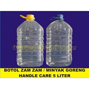 Botol AIR ZAM ZAM WATER KANGEN atau Kemasan MINYAK GORENG Kemasan Jinjing Handle Care Ukuran 5 Liter Warna Bening Transparan