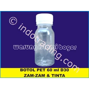  Botol Plastik Pet Untuk Kemasan Air Zam Zam Ukuran 60Ml Tutup Ulir