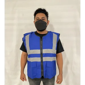 rompi drill 2 kantong biru