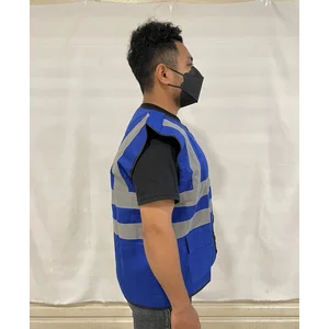 rompi drill 2 kantong biru