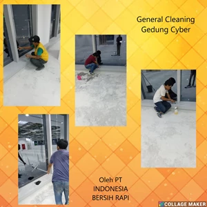 General cleaning service Progres pembersihan kaca sisi timur lantai 15