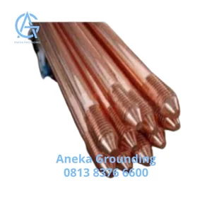 As Tembaga Grounding Bonded Sectional Dia. Rod 12.5 mm Length 1500 mm Thread Dia. 9/16"