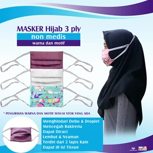 Masker Pernapasan Hijab 3 Ply (Non-Medis)