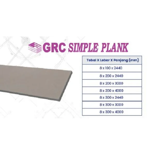 GRC Simple PLANK ( Fiber cement siding board - Sejenis conwood )